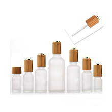 5ml 10ml 15ml 20ml 30ml 50ml 100ml cosmetic round frosted glass dropper bottle with bamboo cap
